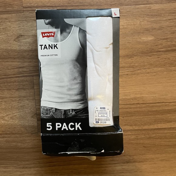 Levi's Other - NIB Levi's Men's Premium Cotton Tank Top Shirts 5-Pack LOGO White LARGE Open Box
